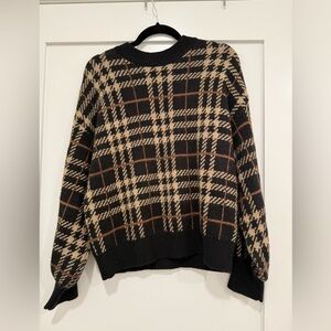 En saison black and brown patterned sweater